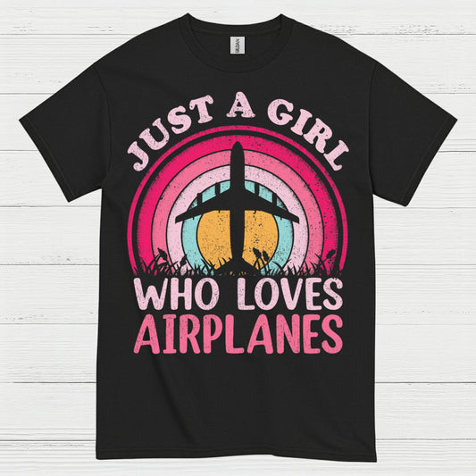 Just A Girl Who Loves Airplanes T Shirt