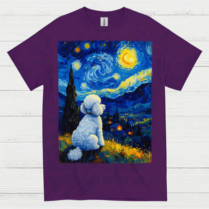 Peaceful Dog Starry Night Art T Shirt