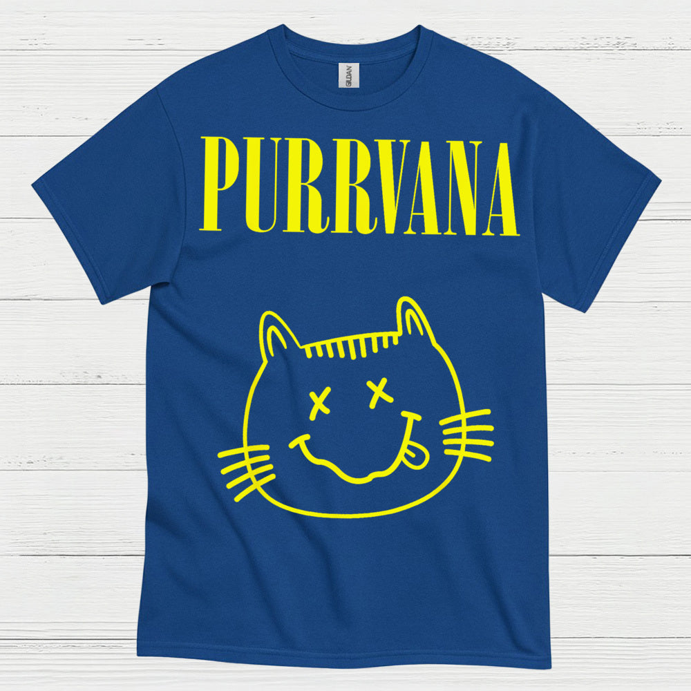 Purrvana Cat Music Humor T Shirt