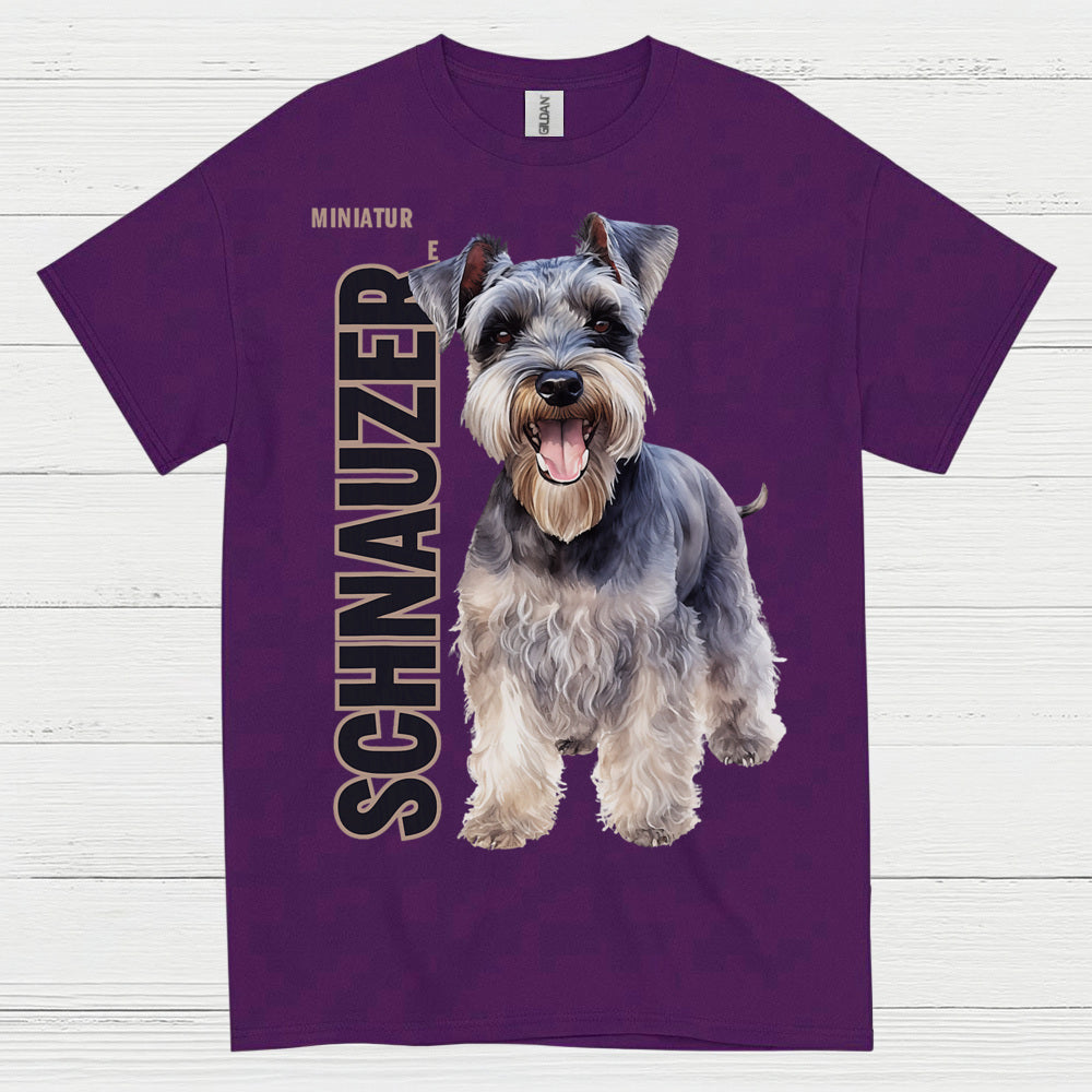 Miniature Schnauzer Realistic Dog Art T Shirt