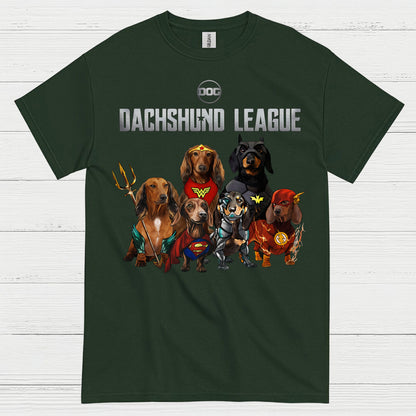 Dachshund League Superhero Team T Shirt