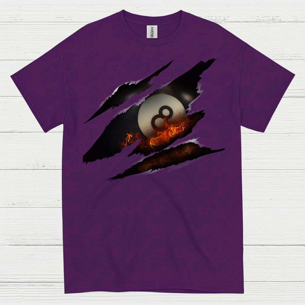 Flaming 8 Ball Pool Graphic T Shirt