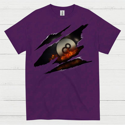 Flaming 8 Ball Pool Graphic T Shirt