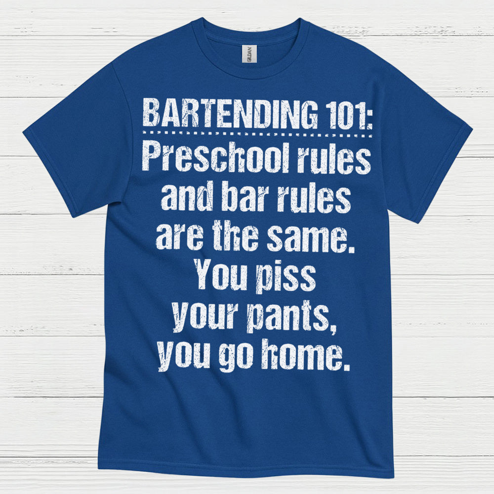 Bartending 101 Rules Humor T Shirt