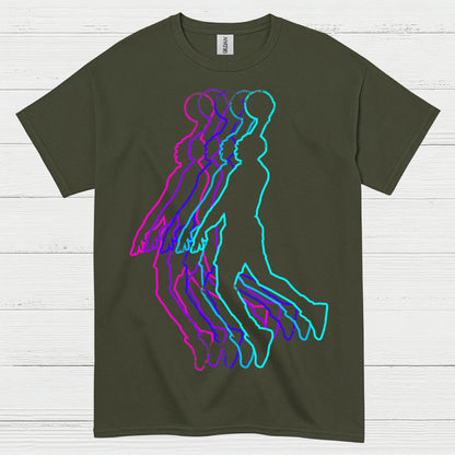 Retro Neon Basketball Player T Shirt