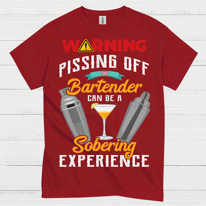 Warning Bartender Sobering Experience T Shirt