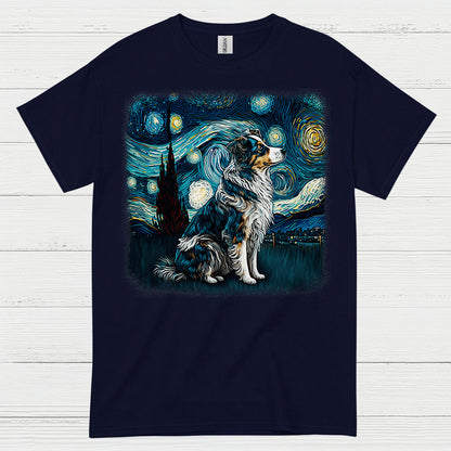 Faithful Dog Starry Night Art T Shirt