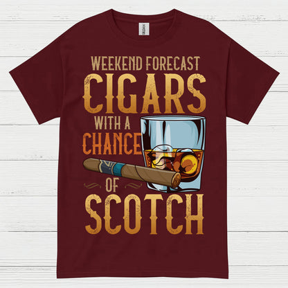 Weekend Forecast Cigars And Scotch T Shirt