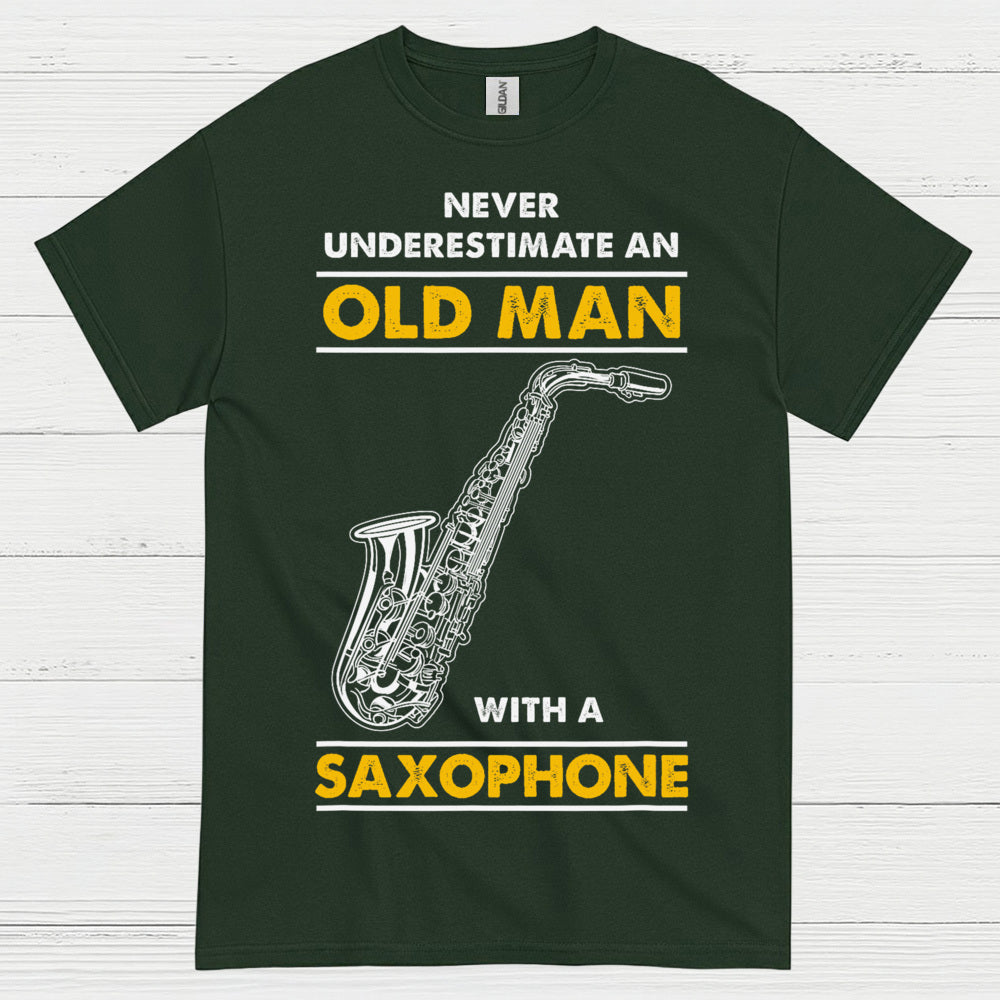 Never Underestimate An Old Man Saxophone T Shirt