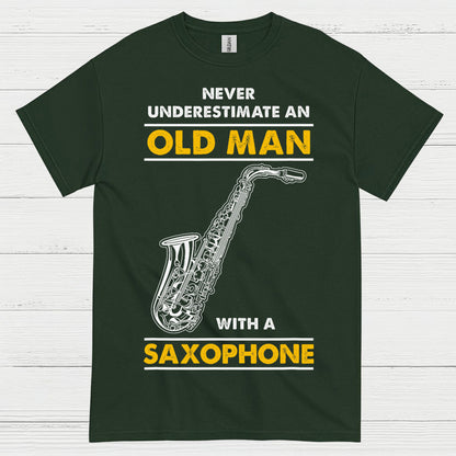 Never Underestimate An Old Man Saxophone T Shirt