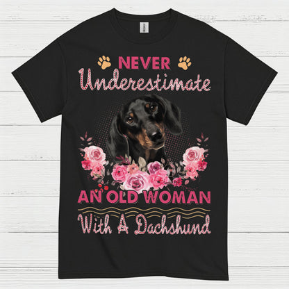 My Heart Belongs To My An Old Woman With A Dachshund T Shirt