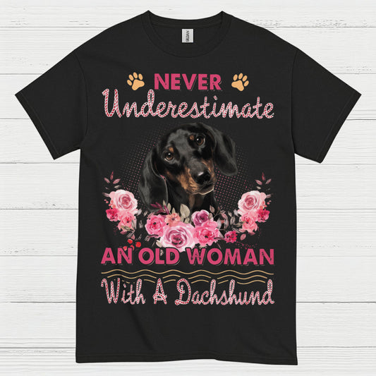 My Heart Belongs To My An Old Woman With A Dachshund T Shirt