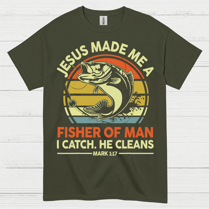 Jesus Made Me A Fisher Of Man Christian T Shirt