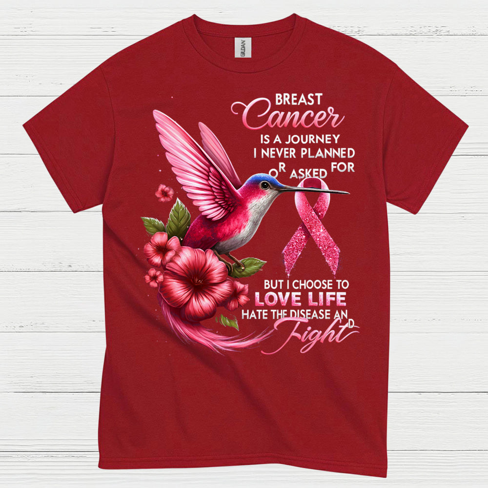 Breast Cancer Journey Inspirational Hummingbird T Shirt
