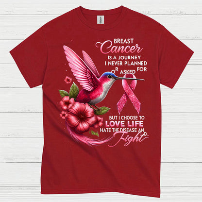 Breast Cancer Journey Inspirational Hummingbird T Shirt