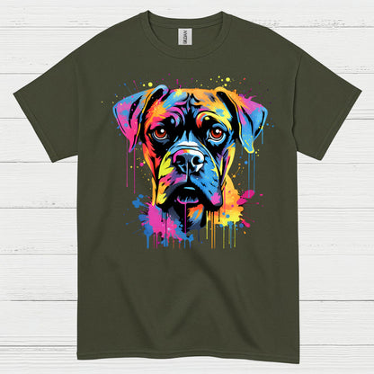 Color Splash Boxer Dog T Shirt