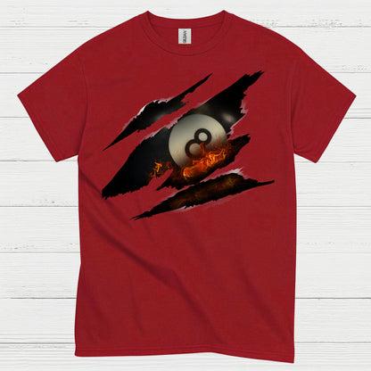 Flaming 8 Ball Pool Graphic T Shirt