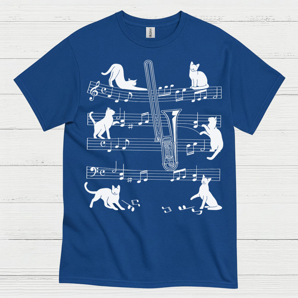 Cat Trombone Music T Shirt