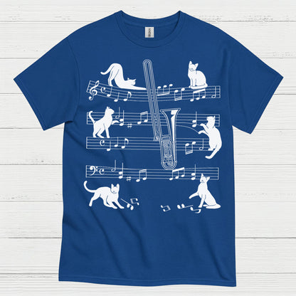 Cat Trombone Music T Shirt