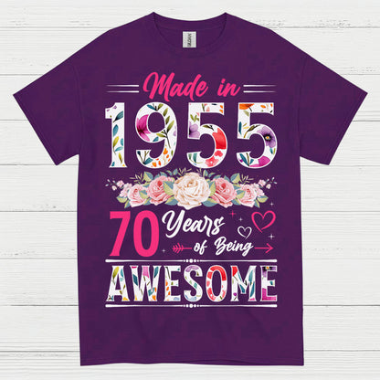 Made in 1955 70 Years Awesome T Shirt
