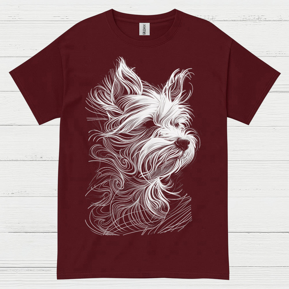 Artistic Dog Line Portrait T Shirt