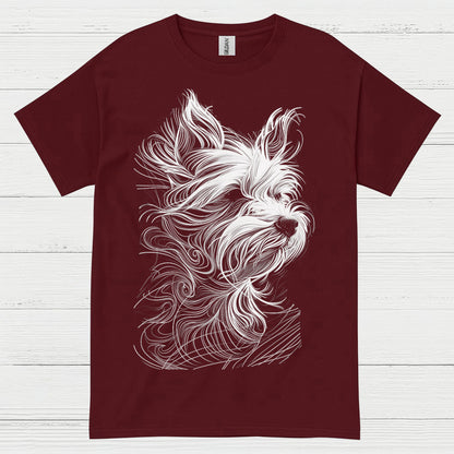 Artistic Dog Line Portrait T Shirt