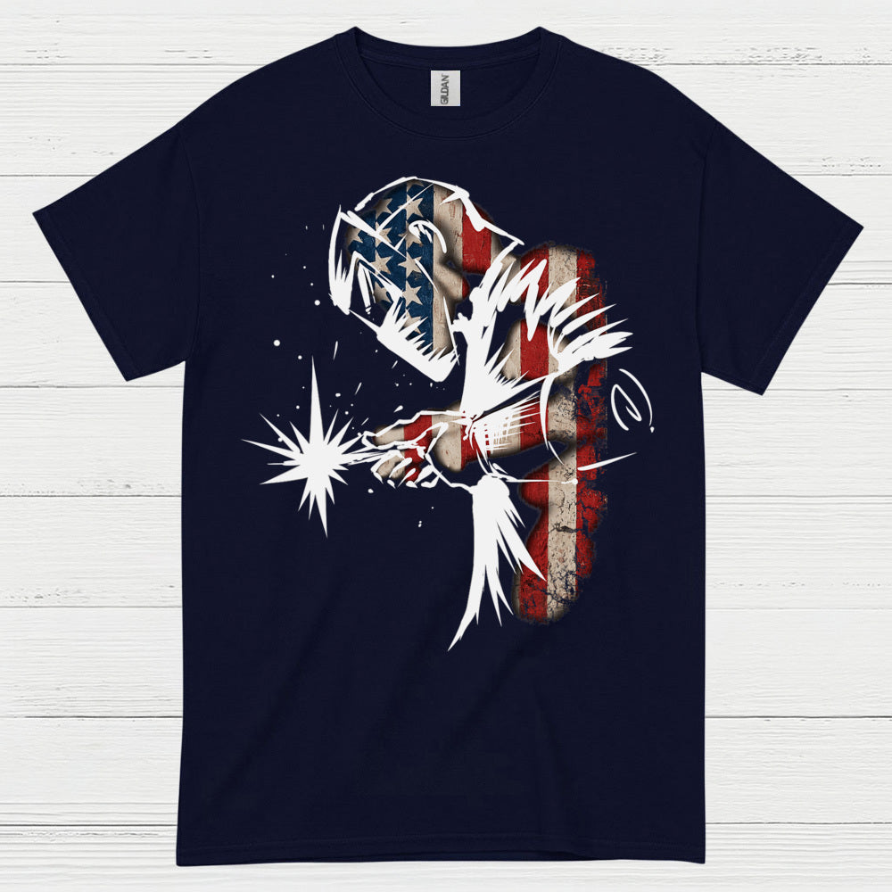 Patriotic American Flag Welding T Shirt