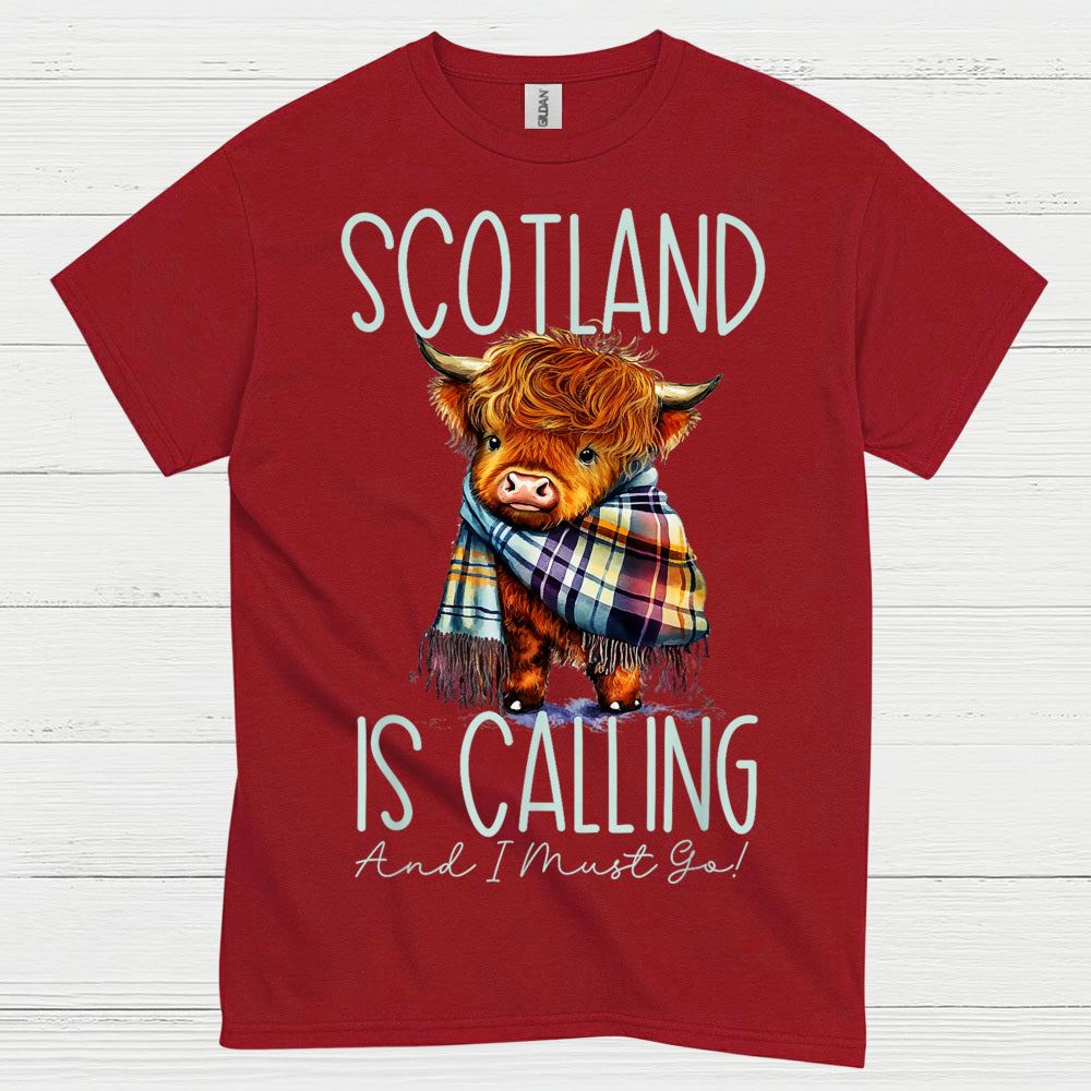 Scotland Is Calling Highland Cow T Shirt