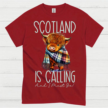 Scotland Is Calling Highland Cow T Shirt