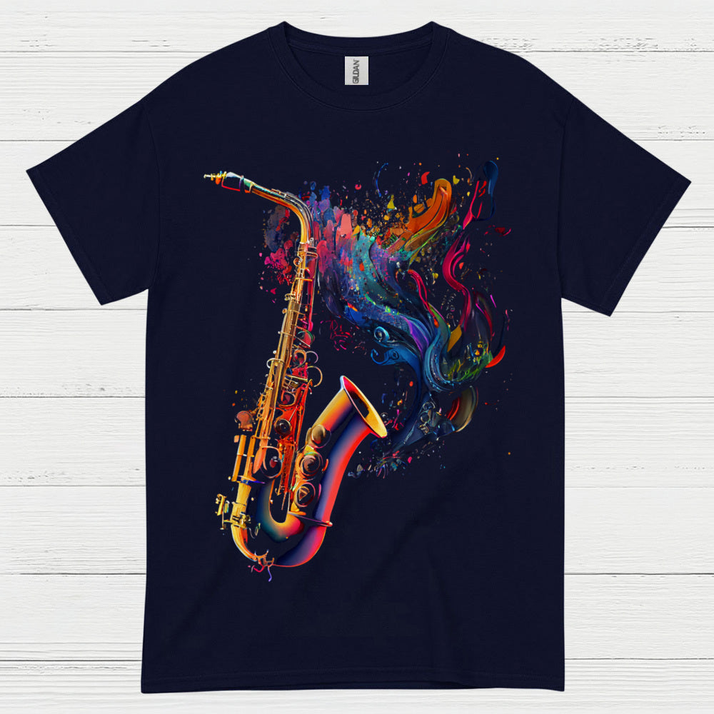Colorful Saxophone Music Art T Shirt