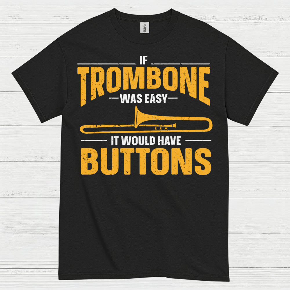 Trombone Buttons Funny T Shirt