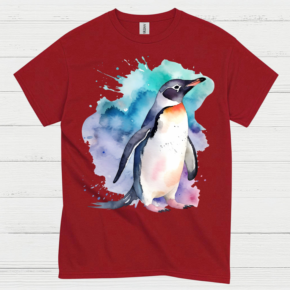 Watercolor Penguin Artistic Animal Graphic T Shirt