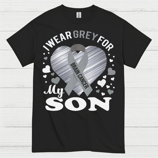 I Wear Grey For My Son Brain Cancer T Shirt