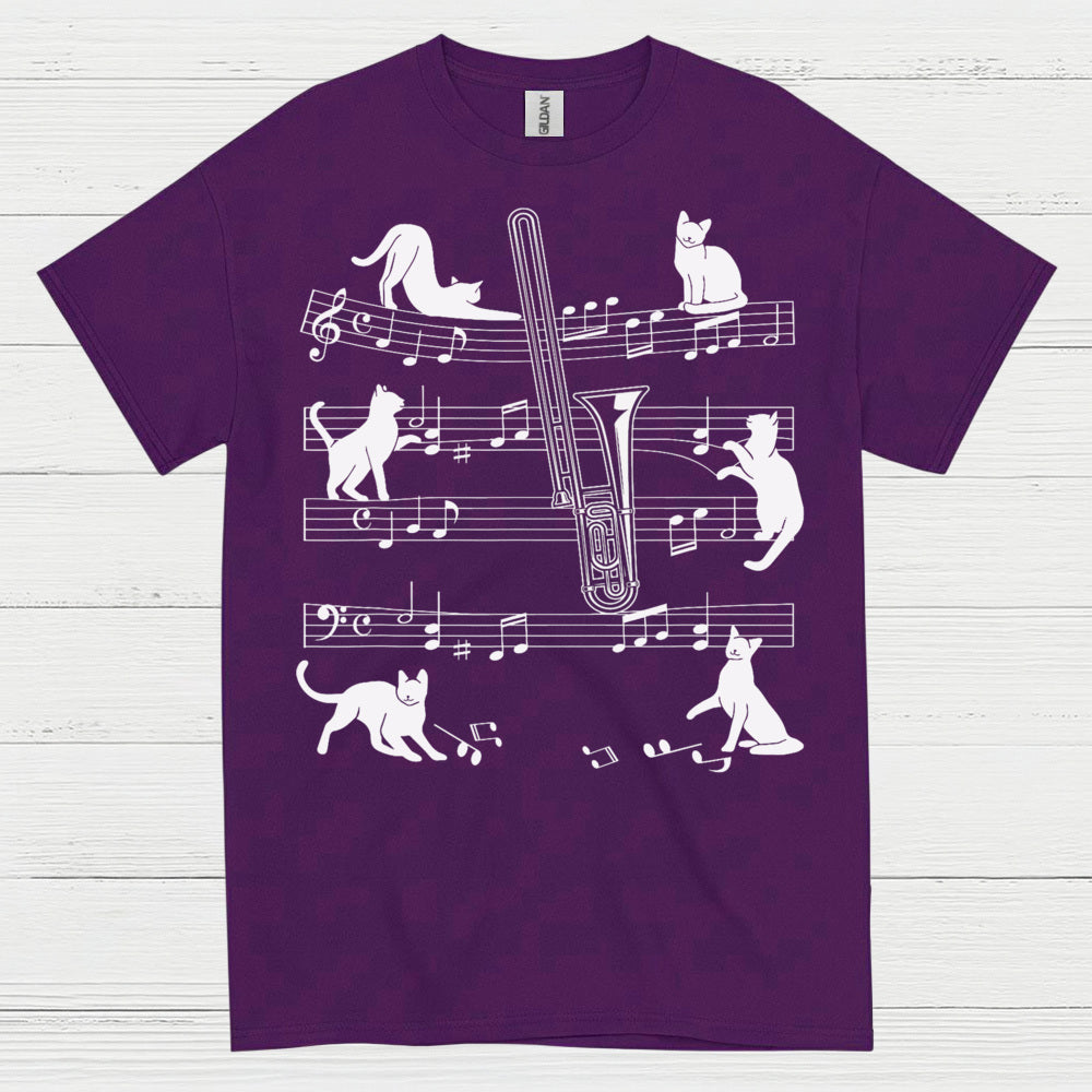 Cat Trombone Music T Shirt