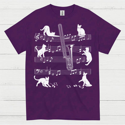 Cat Trombone Music T Shirt