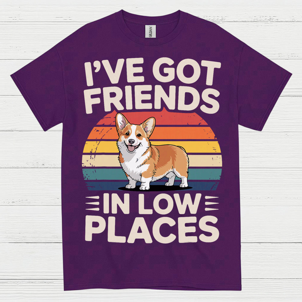 Friends In Low Places Corgi Retro T Shirt