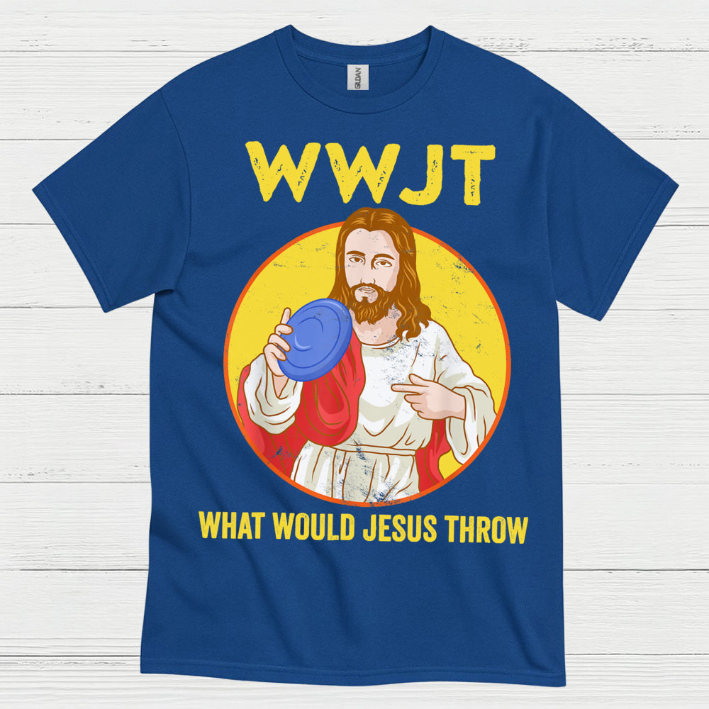 WWJT What Would Jesus Throw Disc Golf T Shirt