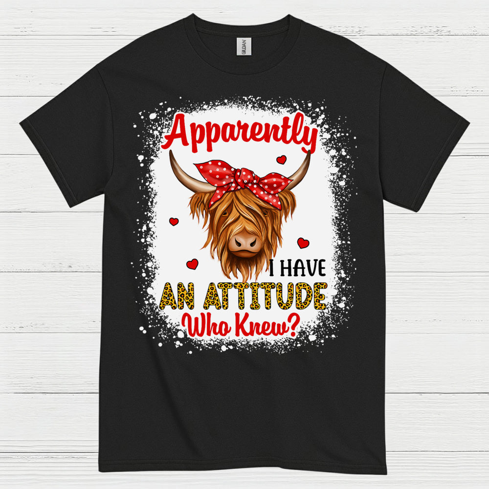 Apparently I Have An Attitude Cow T Shirt