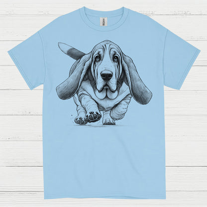 Cute Basset Hound Sketch Art T Shirt
