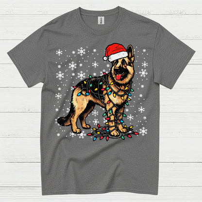 German Shepherd Christmas Lights T Shirt