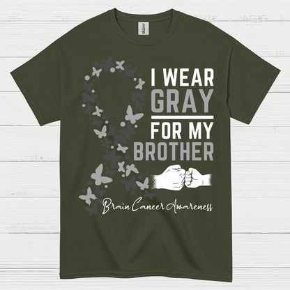 I Wear Gray For My Brother Brain Cancer T Shirt
