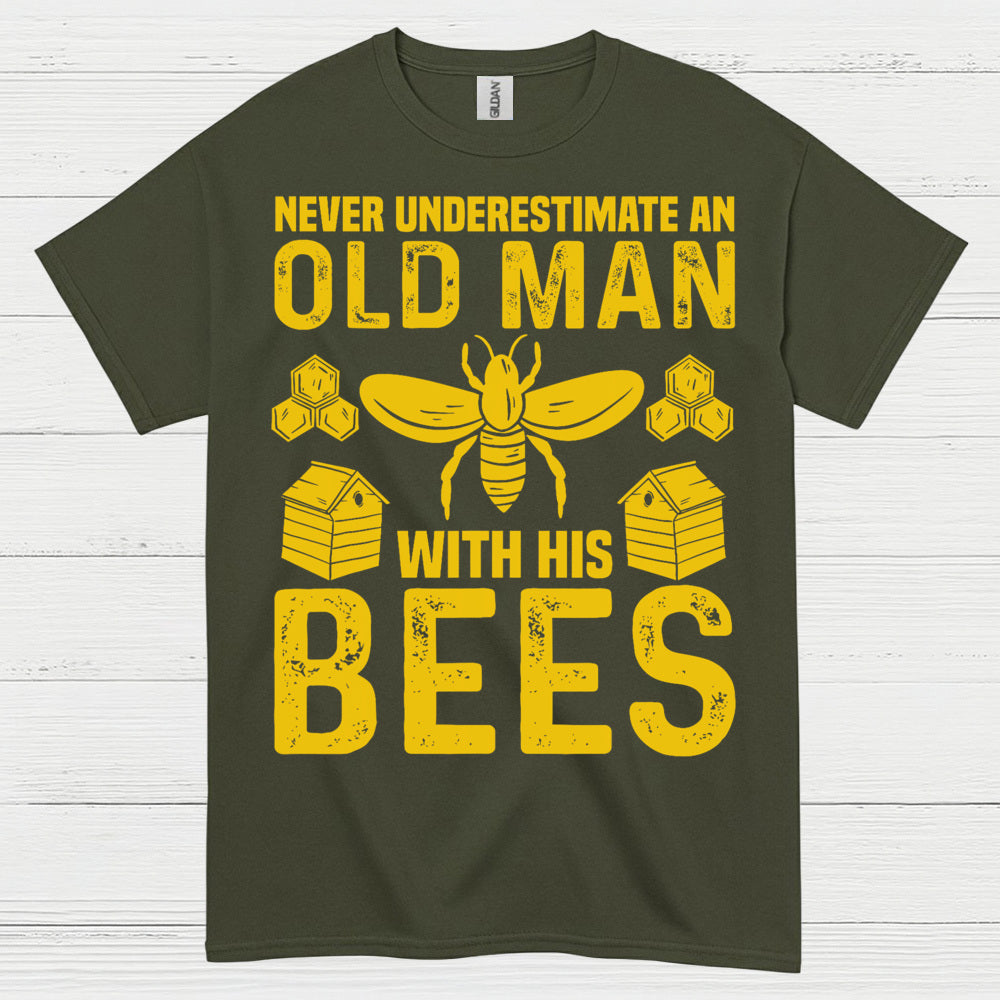 Never Underestimate An Old Man Bees T Shirt