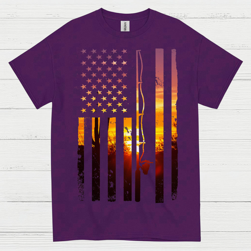 American Flag Fishing T Shirt