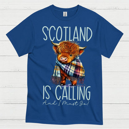 Scotland Is Calling Highland Cow T Shirt