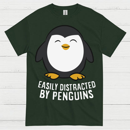 Easily Distracted By Penguins Funny T Shirt