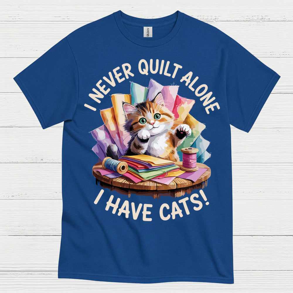 Quilting With Cats Humor T Shirt