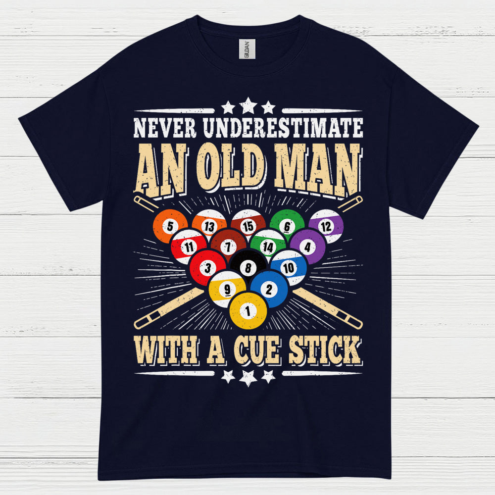 Never Underestimate An Old Man Pool T Shirt