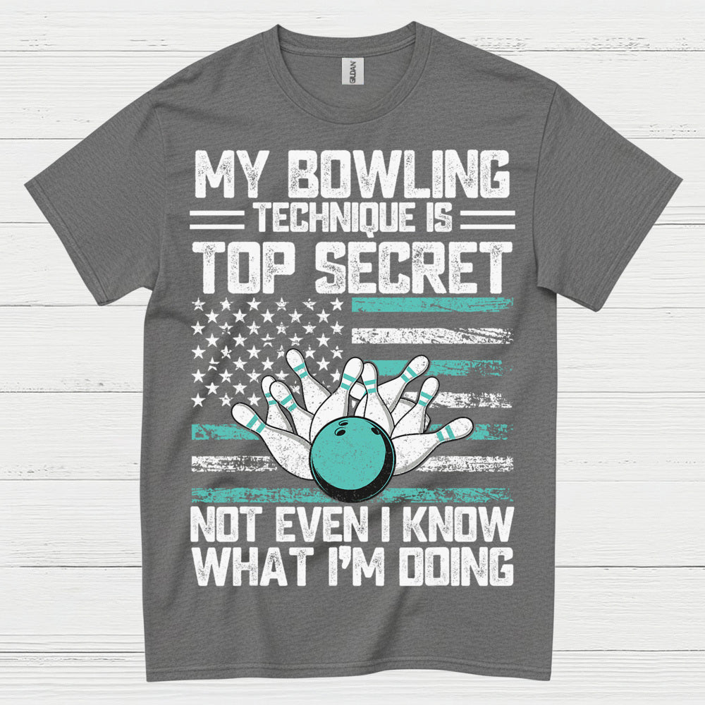 Top Secret Bowling American Flag T Shirt