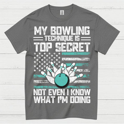 Top Secret Bowling American Flag T Shirt