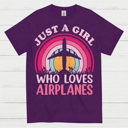 Just A Girl Who Loves Airplanes T Shirt